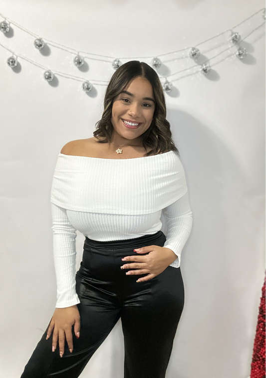 White off the shoulder top